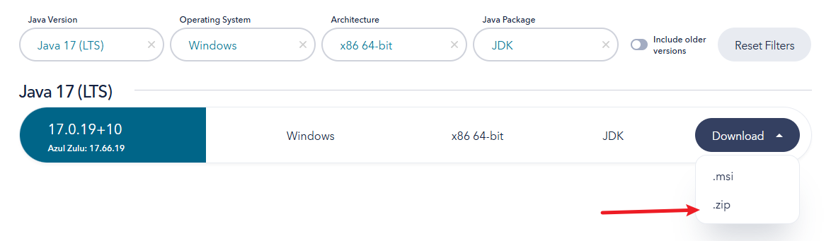 Zulu JDK 下载页